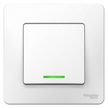 Переключатель 1-кл. СП Blanca 10А IP20 (сх. 6) 250В с подсветкой бел. SchE 