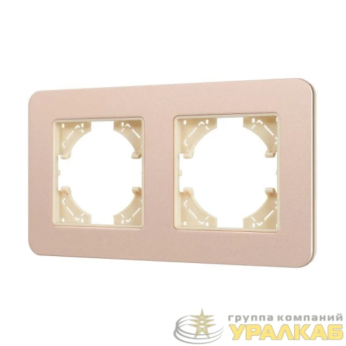 Рамка 2-м FRM-AKIRY-SFAL-2-GD алюм. Arlight 
