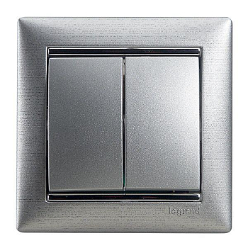 Механизм выключателя 2-кл. СП Valena 10А IP31 250В алюм. Leg 