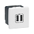 Розетка USB Mosaic 2мод. для зарядки бел. Leg 