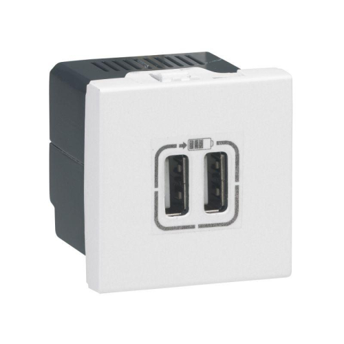 Розетка USB Mosaic 2мод. для зарядки бел. Leg 