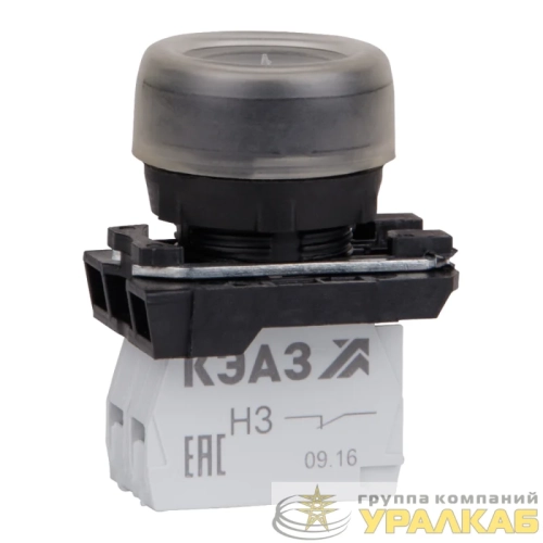 Кнопка КМЕ4602м черн. 0но+2нз цилиндр IP65 КЭАЗ 