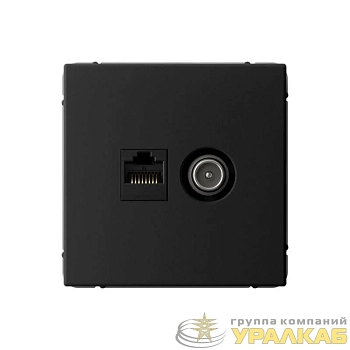 Розетка компьютерная + телевизионная 2-м СП ArtGallery RJ45 кат.5E + TV механизм карбон SE 