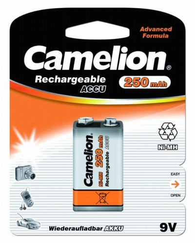 Аккумулятор 6F22 NI-MN 250мА.ч BP-1 (блист.1шт) Camelion 