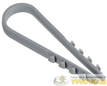 Дюбель-хомут 11х18мм для круглого кабеля нейлон сер. (уп.100шт) GENERICA 