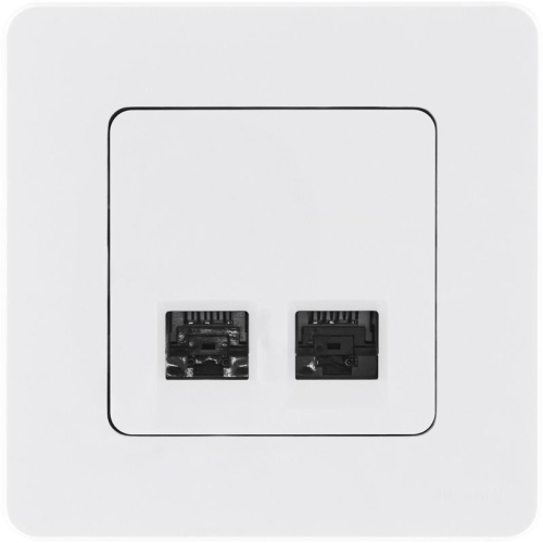 Розетка компьютерная 2-м Inspiria RJ45 кат.6 UTP механизм бел. IEK 