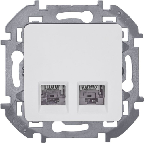 Розетка компьютерная 2-м Inspiria RJ45 кат.6 UTP механизм бел. IEK 