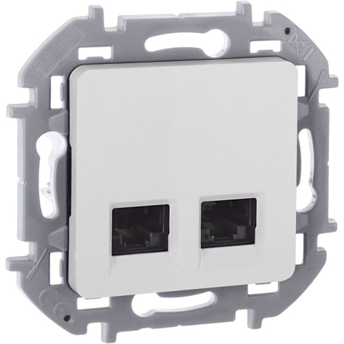 Розетка компьютерная 2-м Inspiria RJ45 кат.6 UTP механизм бел. IEK 