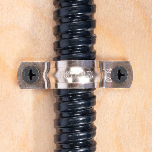 Скоба крепежная двухлапковая СМД(INOX) d31-32мм метал. (уп.10шт) Fortisflex 