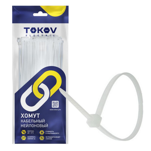 Хомут кабельный нейлоновый бел. 3.6х200 (уп.100шт) 