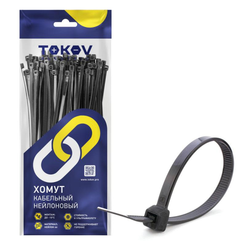 Хомут кабельный нейлоновый черн. 3.6х300 (уп.100шт) 