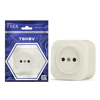 Розетка 1-м ОП Frea 16А IP20 250В без заземл. АБС-пластик беж. 