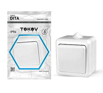 Выключатель 1-кл. ОП Dita IP54 10А 250В бел. 