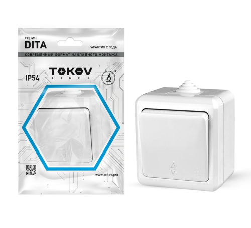 Переключатель 1-кл. ОП Dita IP54 10А 250В бел. 
