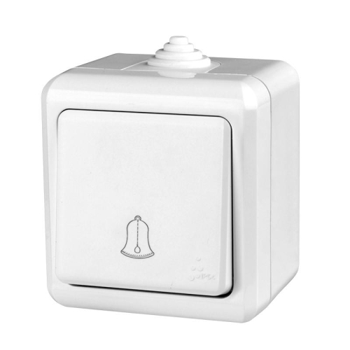 Кнопка звонка ОП Dita IP54 10А 250В бел. 