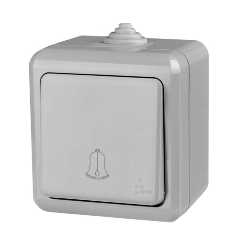 Кнопка звонка ОП Dita IP54 10А 250В сер. 