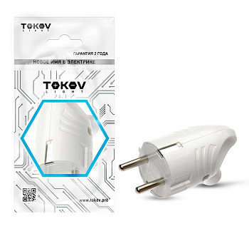Вилка электрическая с заземл. с кольцом (ушком) 16А 250В IP20 бел. 