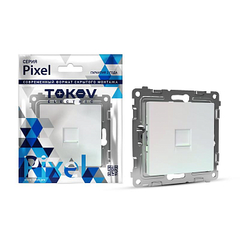 Розетка компьютерная 1-м СП Pixel RJ45 кат.5E механизм перламутр. 