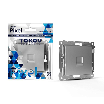 Розетка компьютерная 1-м СП Pixel RJ45 кат.5E механизм алюм. 