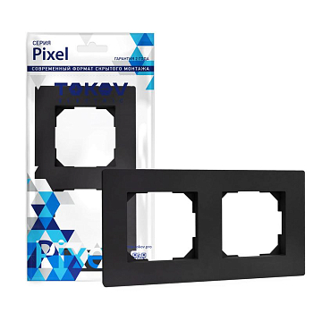 Рамка 2-м Pixel универс. карбон 