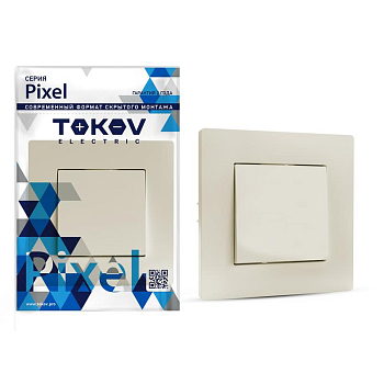 Выключатель 1-кл. СП Pixel 10А IP20 в сборе беж. 