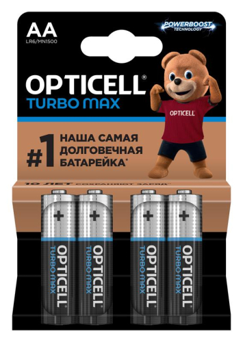 Элемент питания алкалиновый AA/LR6 (блист. 4шт) Turbo Max Opticell 
