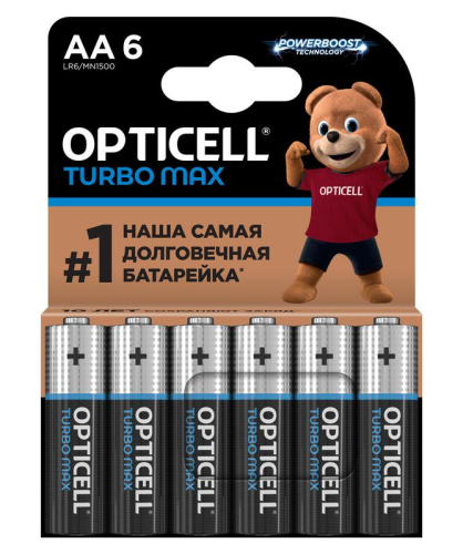 Элемент питания алкалиновый AA/LR6 (блист. 6шт) Turbo Max Opticell 