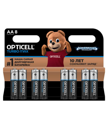 Элемент питания алкалиновый AA/LR6 (блист. 8шт) Turbo Max Opticell 