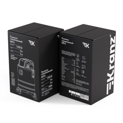 Пылесос строительный KR15 1200Вт 15л 4м Kranz 