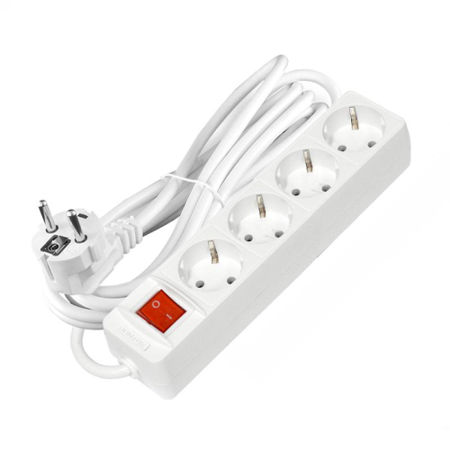 Удлинитель 4х3х16А IP20 3х1 с выкл. бел. DOMTOK 