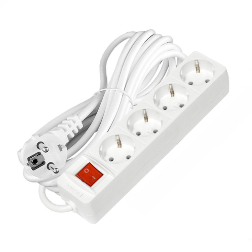 Удлинитель 4х7м с заземл. 16А IP20 3х1 с выкл. бел. DOMTOK 