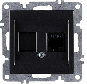 Розетка компьютерная LAVIN/KAREN RJ45 кат.6 механизм черн. ARVIA 