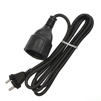 Удлинитель-шнур 1х2м без заземл. 10А IP20 ПВС 2х1 черн. DOMTOK 