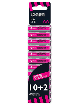 Элемент питания алкалиновый LR6 Super Alkaline SBL-10+2 (уп.12шт) ФАZА 