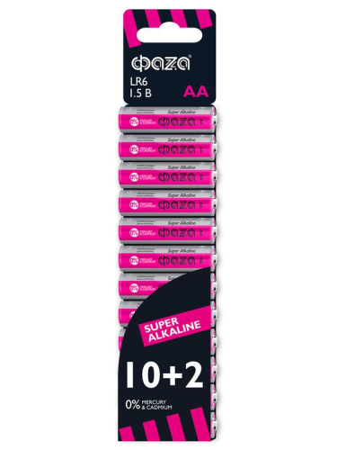 Элемент питания алкалиновый LR6 Super Alkaline SBL-10+2 (уп.12шт) ФАZА 