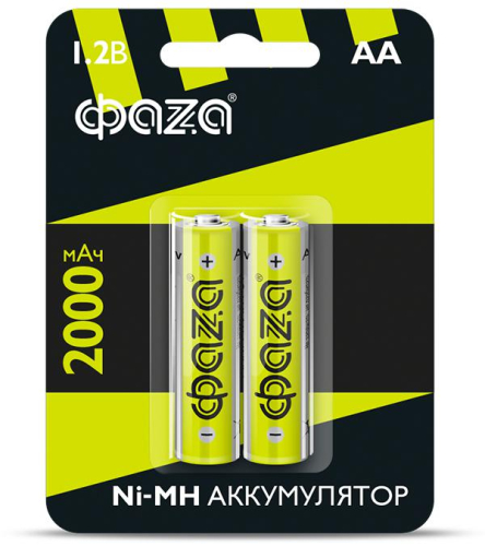 Аккумулятор AA 2000мА.ч Ni-MH BL-2 (уп.2шт) ФАZА 