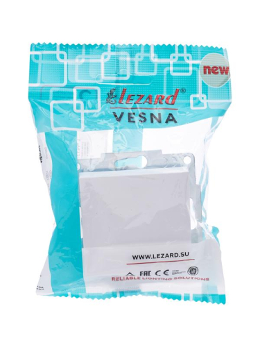 Выключатель 1-кл. 1п СП Vesna 10А IP20 с индикацией механизм бел. LEZARD 