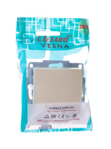 Выключатель 1-кл. 1п СП Vesna 10А IP20 с индикацией механизм крем. LEZARD 