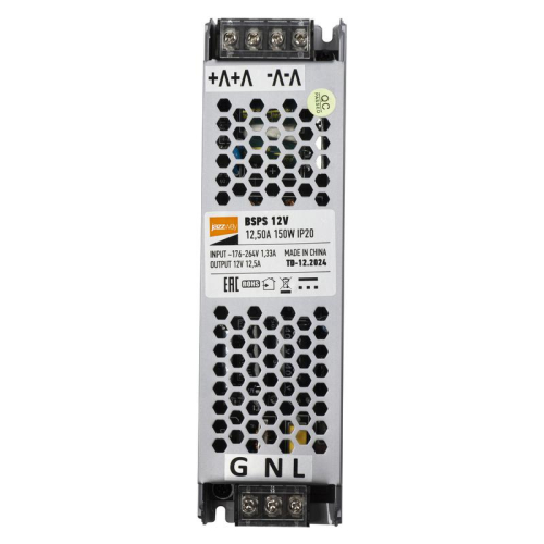 Блок питания для светодиод. ленты BSPS 150Вт 12.5А 12В IP20 метал. JazzWay 