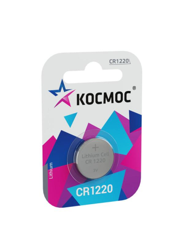 Элемент питания литиевый CR CR1220 1хBL (блист.1шт) Космос 