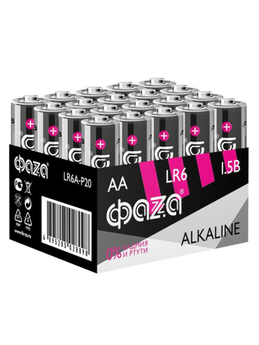 Элемент питания алкалиновый LR6 Alkaline Pack-20 (уп.20шт) ФАZА 