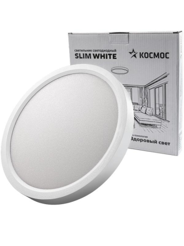 Светильник светодиодный SLIM WHITE 24Вт 6500К IP40 1660лм 230В 230х25мм КОСМОС 
