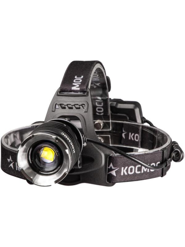 Фонарь налобный аккум. 10Вт P70 LED/Li-ion18650 3х1200мА.ч алюм. КОСМОС ()