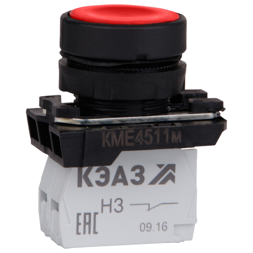 Кнопка КМЕ 4511м 1но+1нз цилиндр IP54 красн. КЭАЗ 