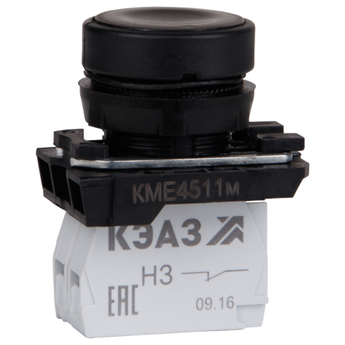 Кнопка КМЕ 4511м 1но+1нз цилиндр IP54 черн. КЭАЗ 