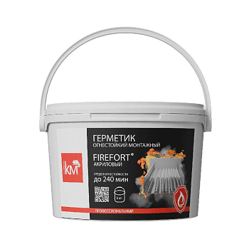Герметик огнестойкий монтажный акриловый EI240 FIREFORT (ведро 3кг) KM-FF-G-3000 КМ 