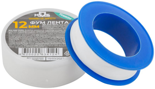 Лента ФУМ 12ммх10мх0.075мм плотность 0.2гр/куб.см MOS 