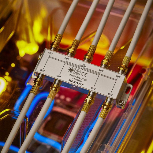 Делитель ТВ "краб" х8 под F разъем 5-1000 МГц Rexant 