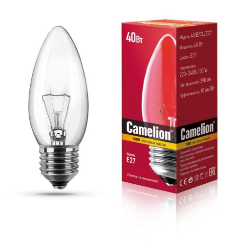 Лампа накаливания MIC B CL 40Вт E27 Camelion 