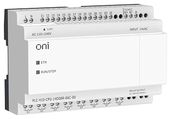 Модуль ЦПУ ПЛК 410 14 DI 8 RO 220В AC с Ethernet портом без экрана ONI 